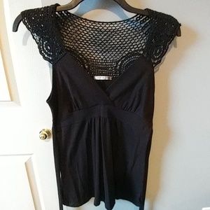 Black crocheted back